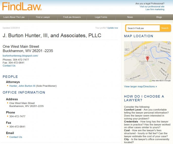 11.FindlawJBurtonHunterIIIandAssocsProfilePage